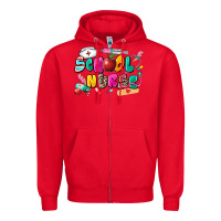 Red school nurse Zipper Hoodie - Zillion Design Studio