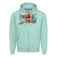 Seafoam school nurse Zipper Hoodie - Zillion Design Studio