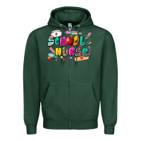 Sports Green school nurse Zipper Hoodie - Zillion Design Studio