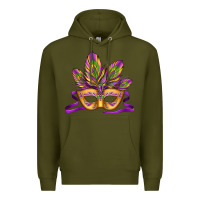 Army Green mardi gras carnival mask Premium Hoodie - Jasminsmagicworld