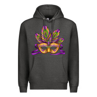 Charcoal Heather mardi gras carnival mask Premium Hoodie - Jasminsmagicworld