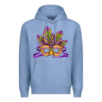 Colony Blue mardi gras carnival mask Premium Hoodie - Jasminsmagicworld
