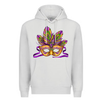 Dove Grey mardi gras carnival mask Premium Hoodie - Jasminsmagicworld
