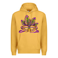 Mustard mardi gras carnival mask Premium Hoodie - Jasminsmagicworld