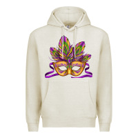 Oatmeal Heather mardi gras carnival mask Premium Hoodie - Jasminsmagicworld