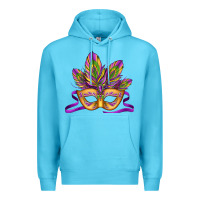 Ocean Blue mardi gras carnival mask Premium Hoodie - Jasminsmagicworld
