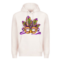 Pale Pink mardi gras carnival mask Premium Hoodie - Jasminsmagicworld
