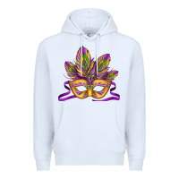 White mardi gras carnival mask Premium Hoodie - Jasminsmagicworld