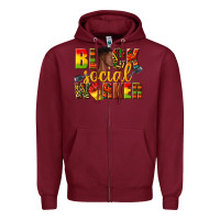 Burgundy black social worker Zipper Hoodie - texasbilliewilder