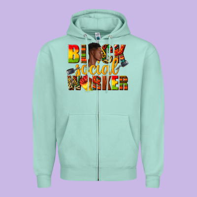 Zipper Hoodie black social worker
