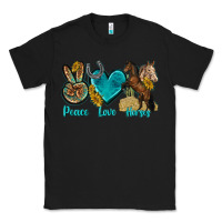 Black peace love horses tbw Classic Tee - texasbilliewilder