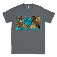 Charcoal Heather peace love horses tbw Classic Tee - texasbilliewilder