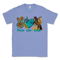 Colony Blue peace love horses tbw Classic Tee - texasbilliewilder