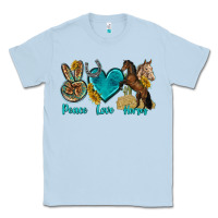 Dusty Blue peace love horses tbw Classic Tee - texasbilliewilder