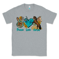 Heather Grey peace love horses tbw Classic Tee - texasbilliewilder