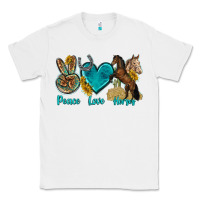 White peace love horses tbw Classic Tee - texasbilliewilder