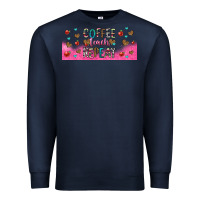 Navy coffee teach repeat teacher libbey glass Premium Sweatshirt - HRA Design Shop