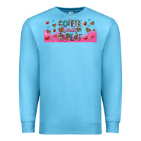 Ocean Blue coffee teach repeat teacher libbey glass Premium Sweatshirt - HRA Design Shop