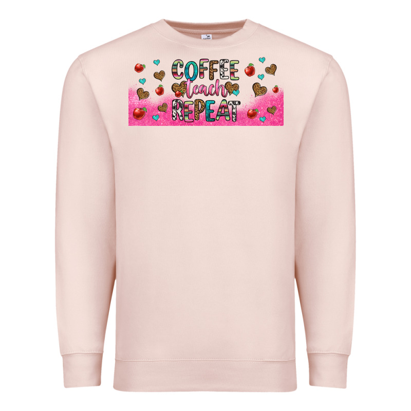 Coffee Teach Repeat Teacher Libbey Glass Premium Sweatshirt by HRA Design Shop | Teevron