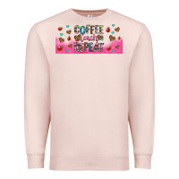 Pale Pink coffee teach repeat teacher libbey glass Premium Sweatshirt - HRA Design Shop