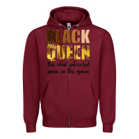 Burgundy black queen the most powerful piece in the game Zipper Hoodie - texasbilliewilder