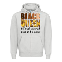Dove Grey black queen the most powerful piece in the game Zipper Hoodie - texasbilliewilder
