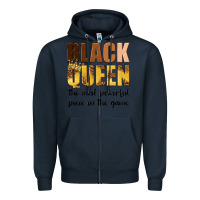 Navy black queen the most powerful piece in the game Zipper Hoodie - texasbilliewilder