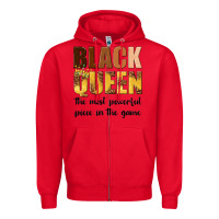 Red black queen the most powerful piece in the game Zipper Hoodie - texasbilliewilder