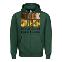 Sports Green black queen the most powerful piece in the game Zipper Hoodie - texasbilliewilder
