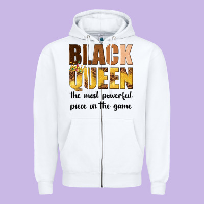 Zipper Hoodie black queen the most powerful piece in the game