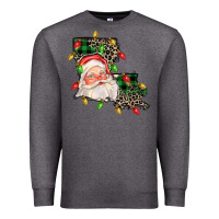 Charcoal Heather Louisiana map christmas santa Premium Sweatshirt - FaDigitalArtStudio