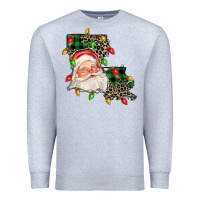 Heather Grey Louisiana map christmas santa Premium Sweatshirt - FaDigitalArtStudio