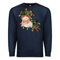 Navy Louisiana map christmas santa Premium Sweatshirt - FaDigitalArtStudio