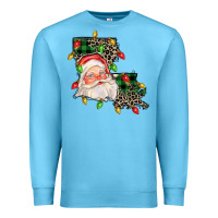 Ocean Blue Louisiana map christmas santa Premium Sweatshirt - FaDigitalArtStudio