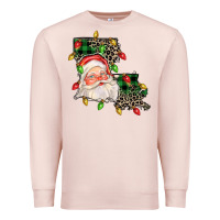 Pale Pink Louisiana map christmas santa Premium Sweatshirt - FaDigitalArtStudio