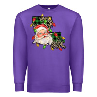 Purple Louisiana map christmas santa Premium Sweatshirt - FaDigitalArtStudio