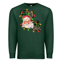 Sports Green Louisiana map christmas santa Premium Sweatshirt - FaDigitalArtStudio