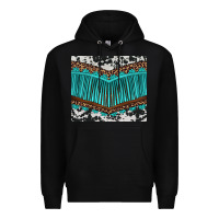 Black western cowhide leopard turquoise fringed Premium Hoodie - BarkalooDesign