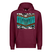 Burgundy western cowhide leopard turquoise fringed Premium Hoodie - BarkalooDesign