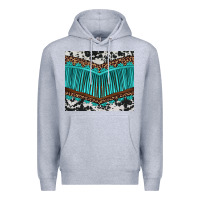 Heather Grey western cowhide leopard turquoise fringed Premium Hoodie - BarkalooDesign