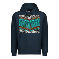 Navy western cowhide leopard turquoise fringed Premium Hoodie - BarkalooDesign