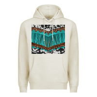 Oatmeal Heather western cowhide leopard turquoise fringed Premium Hoodie - BarkalooDesign