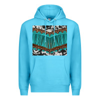Ocean Blue western cowhide leopard turquoise fringed Premium Hoodie - BarkalooDesign