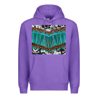 Purple western cowhide leopard turquoise fringed Premium Hoodie - BarkalooDesign