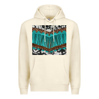 Sandshell western cowhide leopard turquoise fringed Premium Hoodie - BarkalooDesign