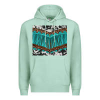 Seafoam western cowhide leopard turquoise fringed Premium Hoodie - BarkalooDesign