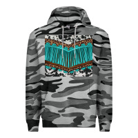 Slate Camo western cowhide leopard turquoise fringed Premium Hoodie - BarkalooDesign
