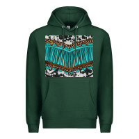 Sports Green western cowhide leopard turquoise fringed Premium Hoodie - BarkalooDesign