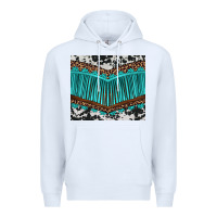 White western cowhide leopard turquoise fringed Premium Hoodie - BarkalooDesign