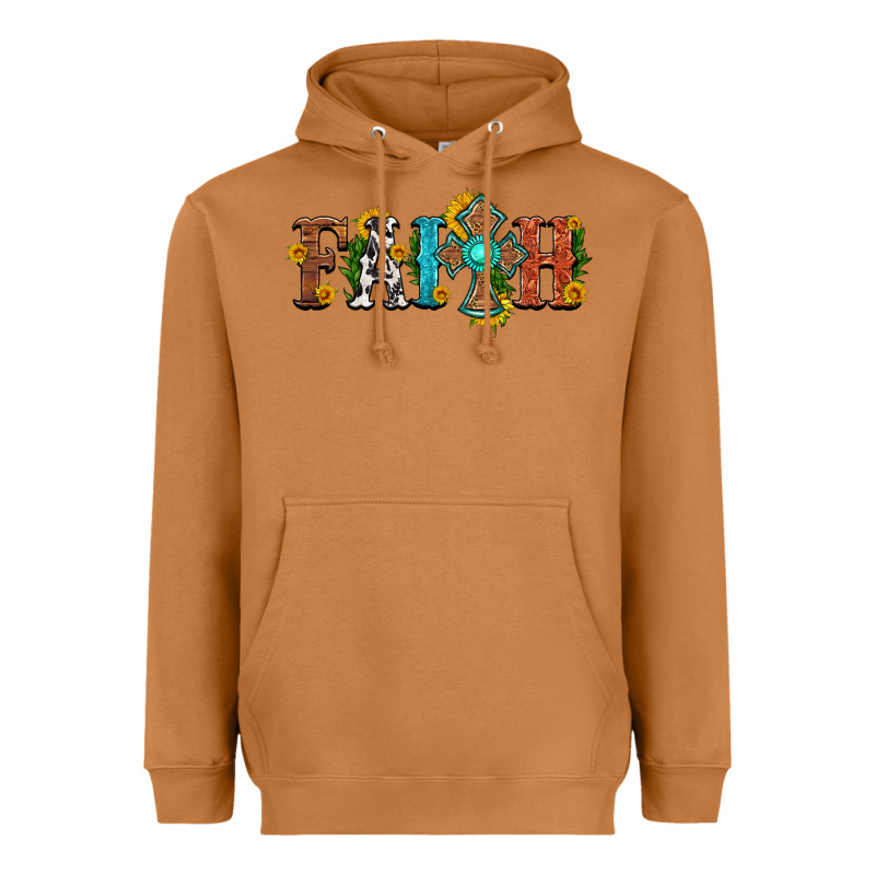 Faith With Cross And Sunflower Heavyweight Hoodie by HRA Design Shop | Teevron